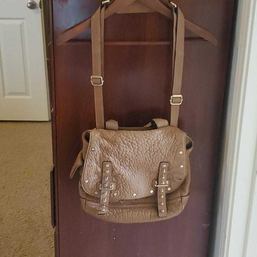 Rebecca minkoff tan gold studded bag